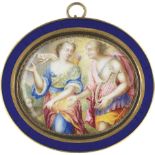 Huaud, Jean-Pierre und Amy: Diana und Aktäon Diana und Aktäon. Email auf Gold. 3 x 3,8 cm (