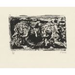 Moore, Henry: Two Heads Two Heads Lithographie auf Velin. 1973. 12,5 x 21 cm (59 x 44 cm).