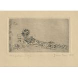 Ensor, James: Mon portrait en 1960 "Mon portrait en 1960" Radierung auf Similijapan. 1888. 7 x 12,