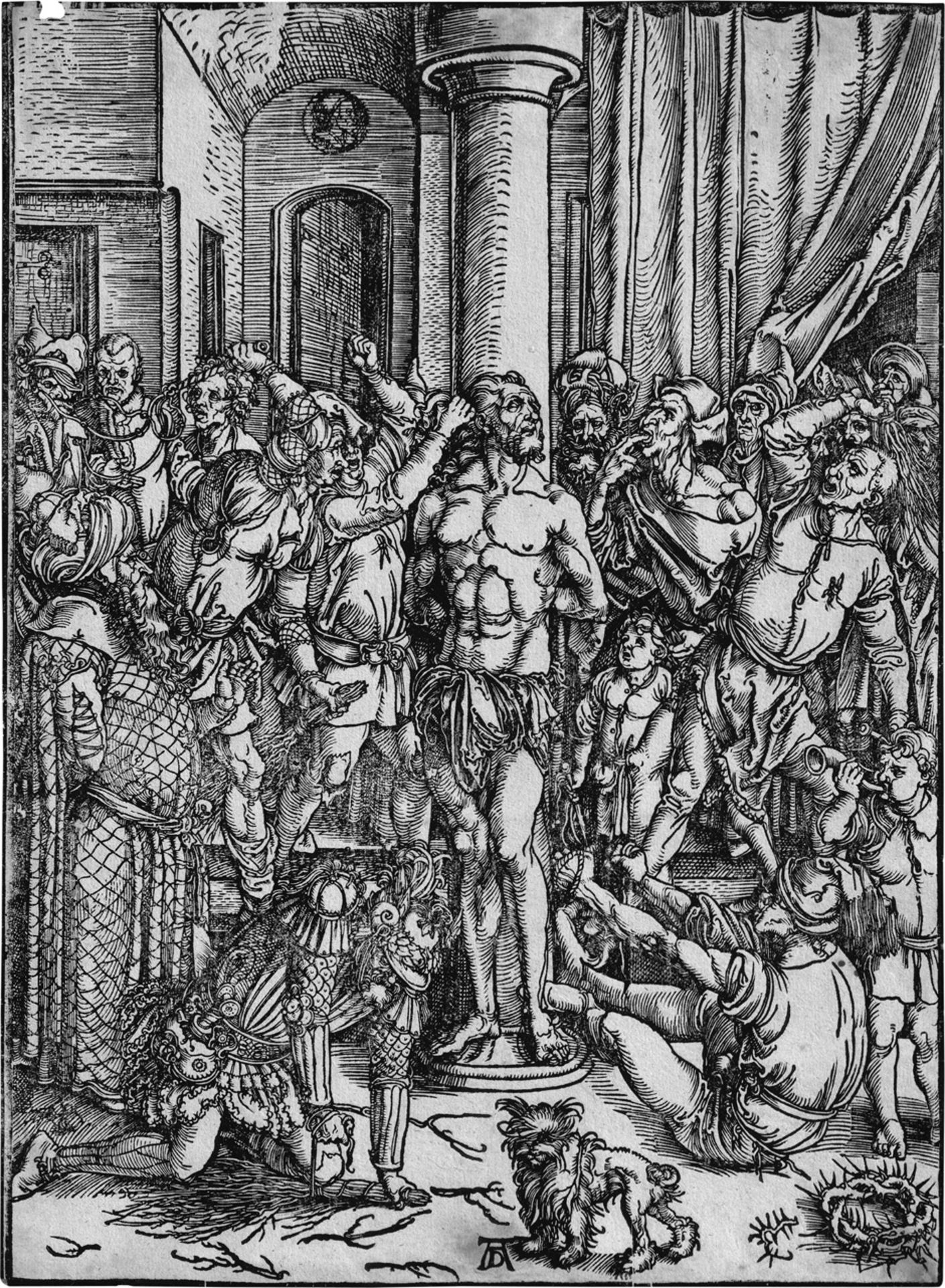 Dürer, Albrecht: Die Geißelung Christi Die Geißelung Christi. Holzschnitt, wie die folgende