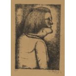 Mühlenhaupt, Kurt: Marta Marta Lithographie auf Packpapier. 1968. 30 x 20,5 cm (49,5 x 37 cm).