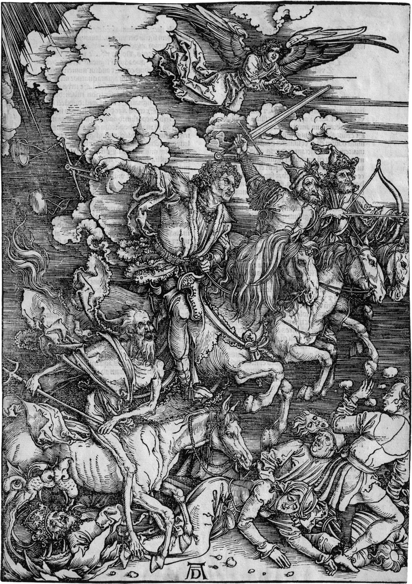 Dürer, Albrecht: Die apokalyptischen Reiter Die apokalyptischen Reiter. Holzschnitt. 39,3 x 27,6 cm.