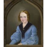 Nebel, Friedrich Joseph Adolf: Bildnis eines jungen Mädchens in blauem Kleid Bildnis eines jungen