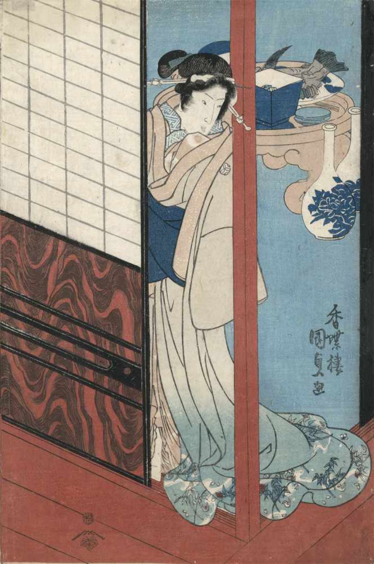 Kunisada, Utagawa: Bijin-ga. Schöne Frauen. Kunisada, Utagawa. Bijin-ga. Triptychon dreier - Image 2 of 3