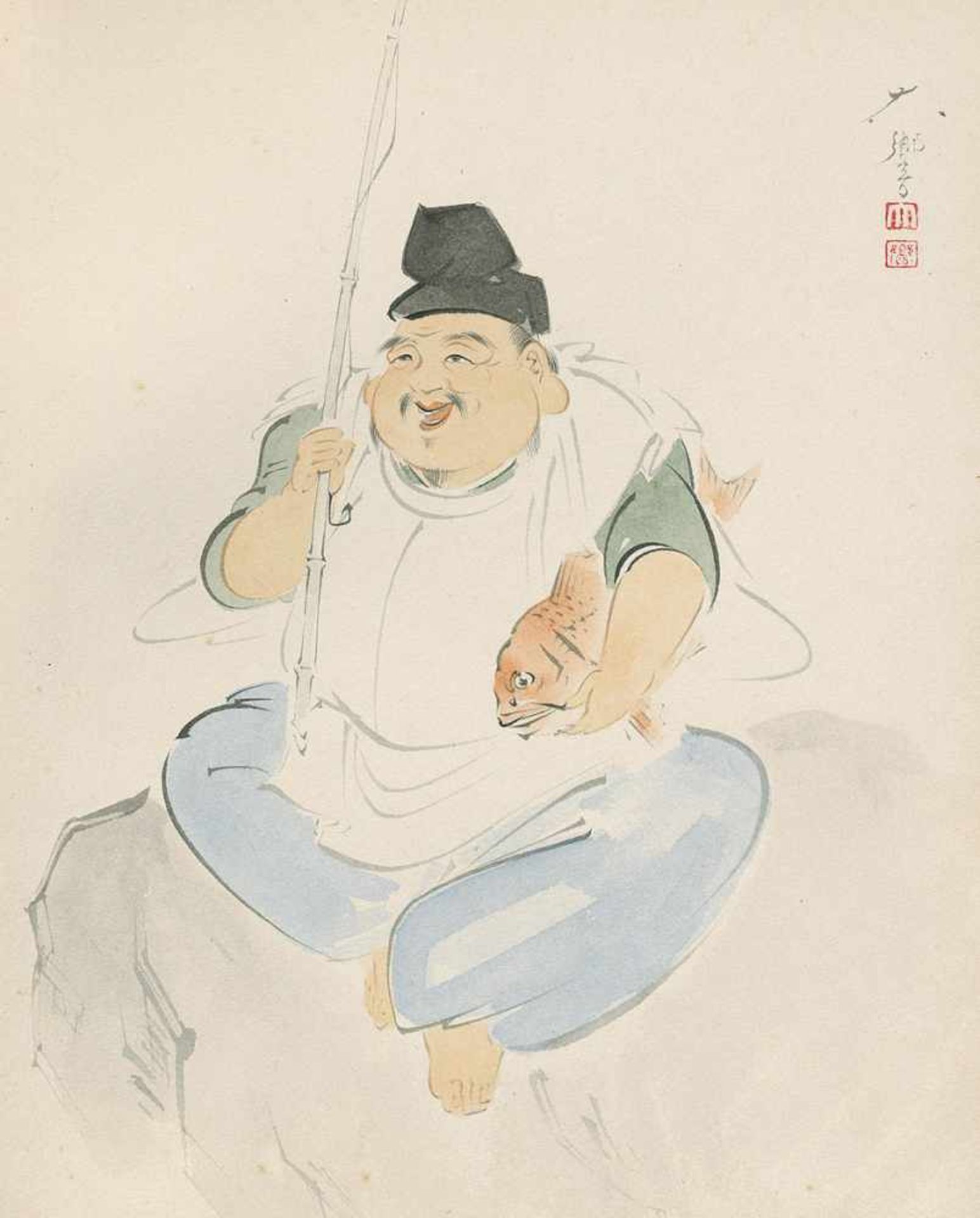 Jìniàn: Album chinesischer Originalaquarelle im Stil des Meisters Qi Baishi. "Jìniàn". Album - Image 2 of 2