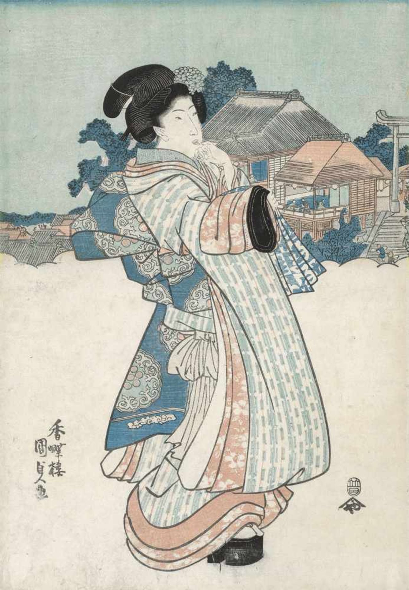 Kunisada, Utagawa: Tōto yu Shima tenmangū Kunisada, Utagawa. Tōto yu Shima tenmangū. Triptychon