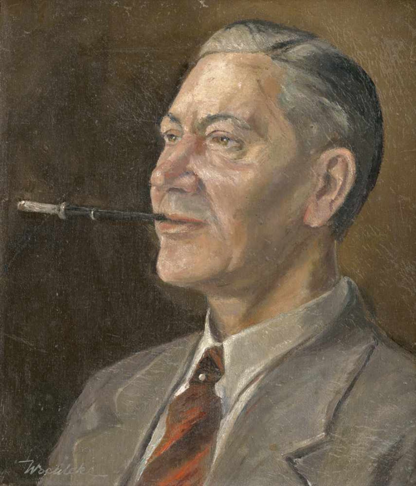Woehleke, Harry: Portrait Gerd Rosen mit ZigarettenspitzePortrait Gerd Rosen mit