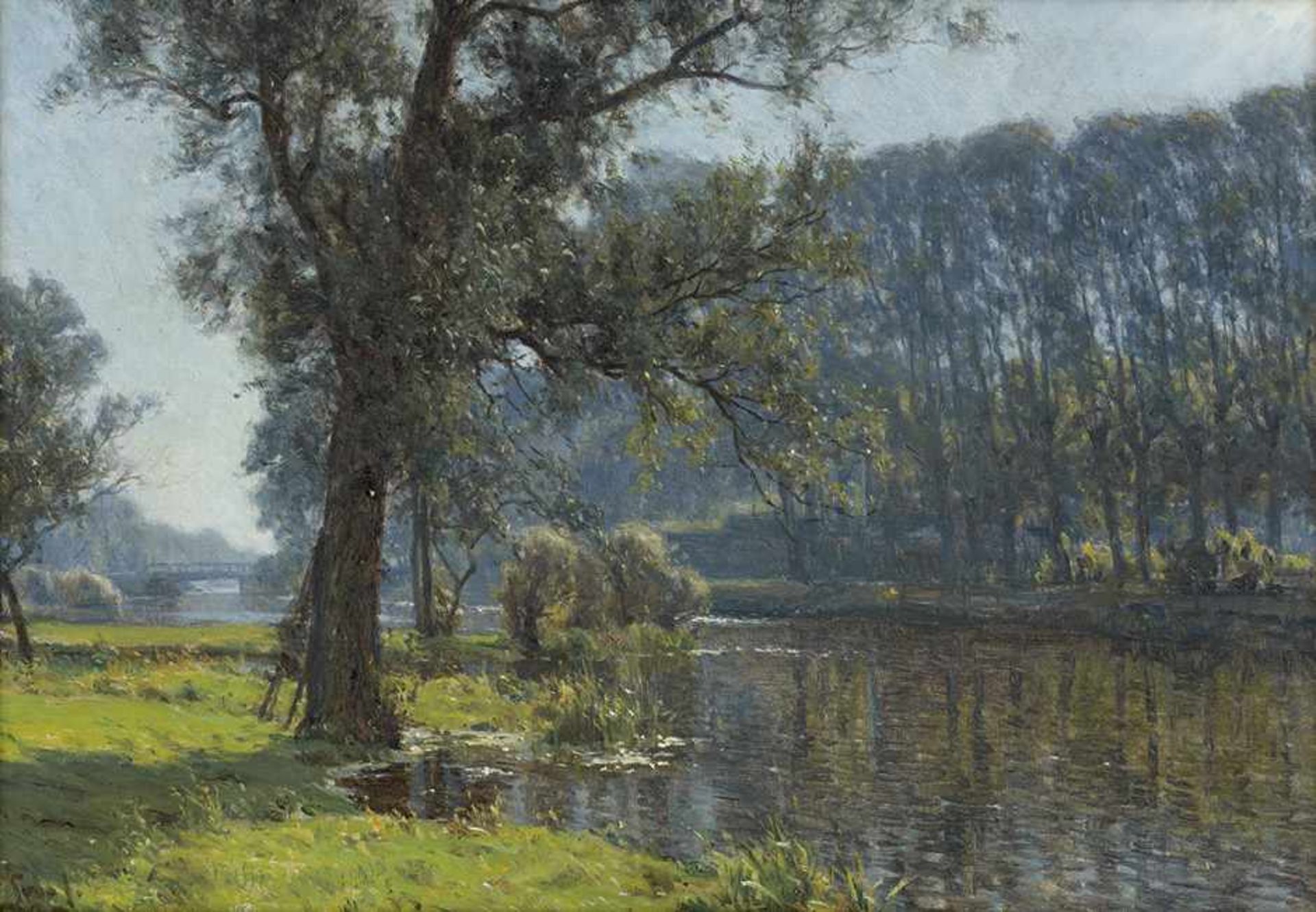 Soya-Jensen, Carl Martin: Dänische Flusslandschaft im SommerDänische Flusslandschaft im SommerÖl auf