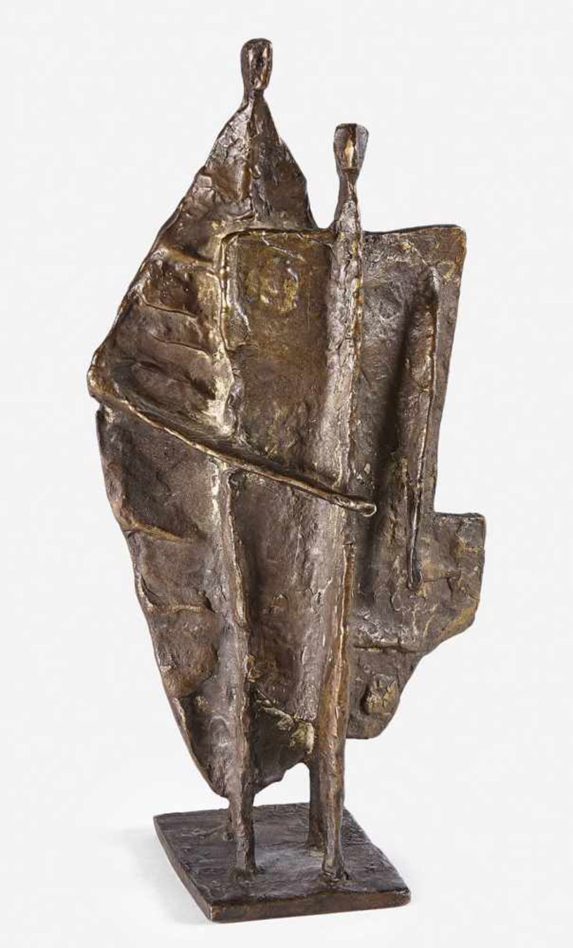 Bechteler, Theo: Figurengruppe (Paar)Figurengruppe (Paar) Bronze mit goldbrauner Patina. 1977. 26,