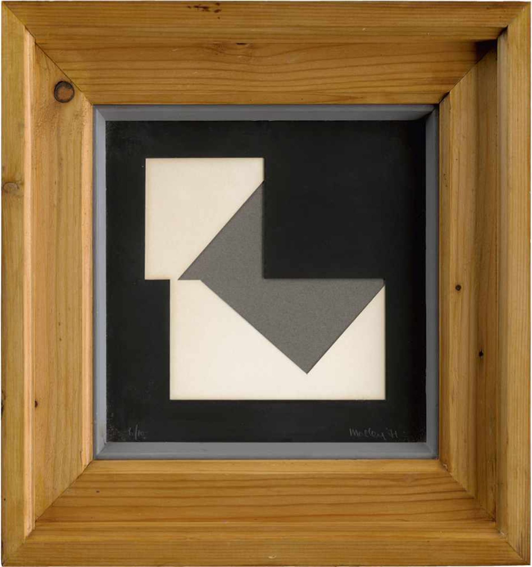 Mosley, Tom: Geometrische KompositionGeometrische KompositionMultiple. Collage auf Karton. 1971.20 x