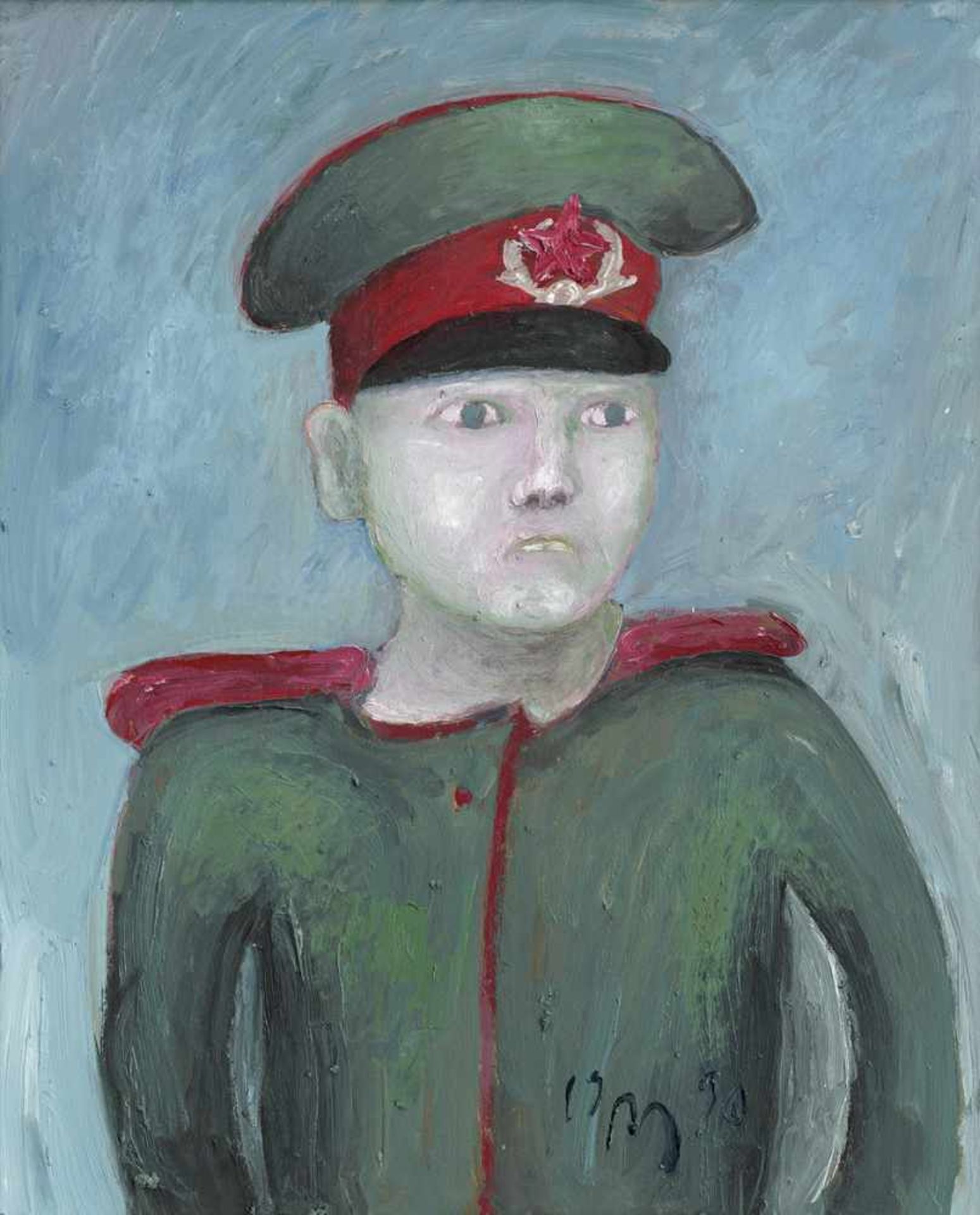 Mühlenhaupt, Kurt: Junger russischer Soldat"Junger russischer Soldat"Öl auf Hartfaserplatte. 1990.61