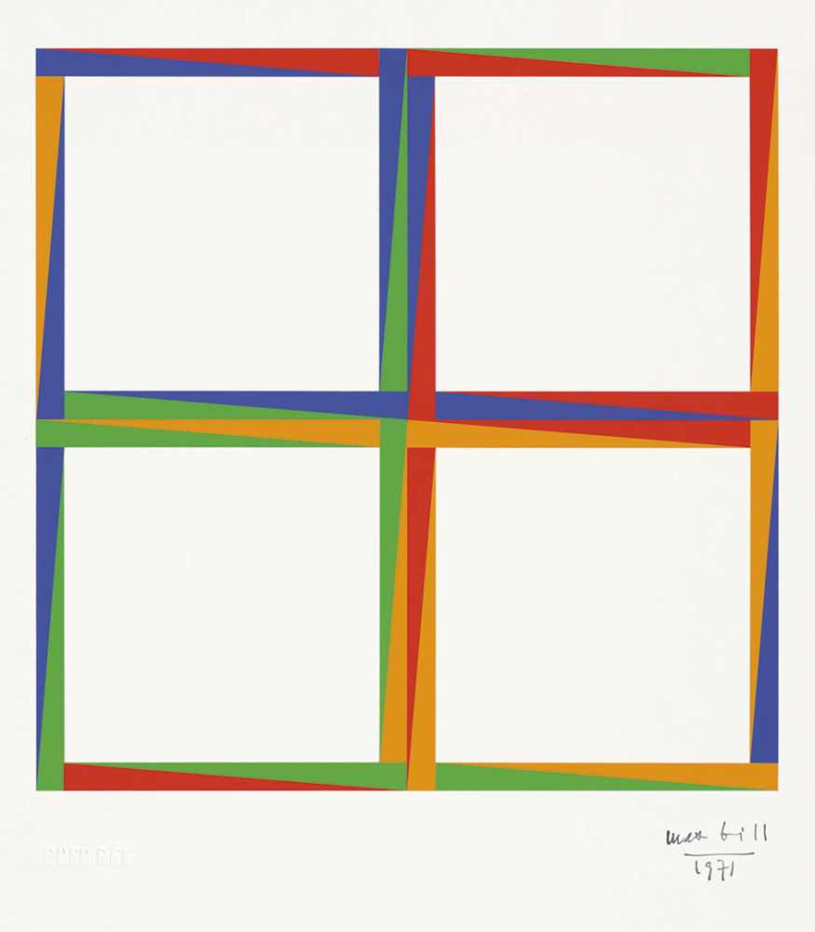 Bill, Max: QuadratvariationQuadratvariationFarbserigraphie auf Velin. 1971. 42,2 x 42,2 cm (64,7 x