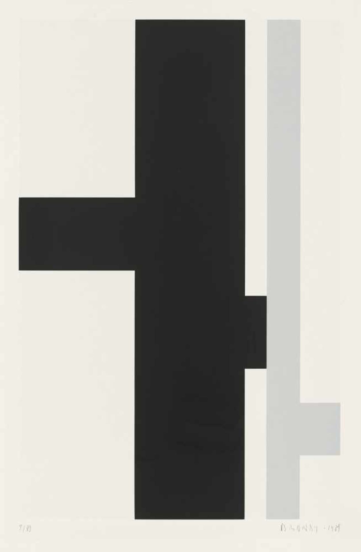 Brandt, Andreas: Ohne TitelOhne Titel2 Farbaquatinten und 1 Farbserigraphie auf Velin. 1985/1989.Bis