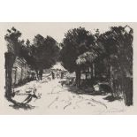 Corinth, Lovis: BauernhofBauernhofLithographie auf Japan. 1916.24,8 x 37,9 cm (31,7 x 48,6 cm).