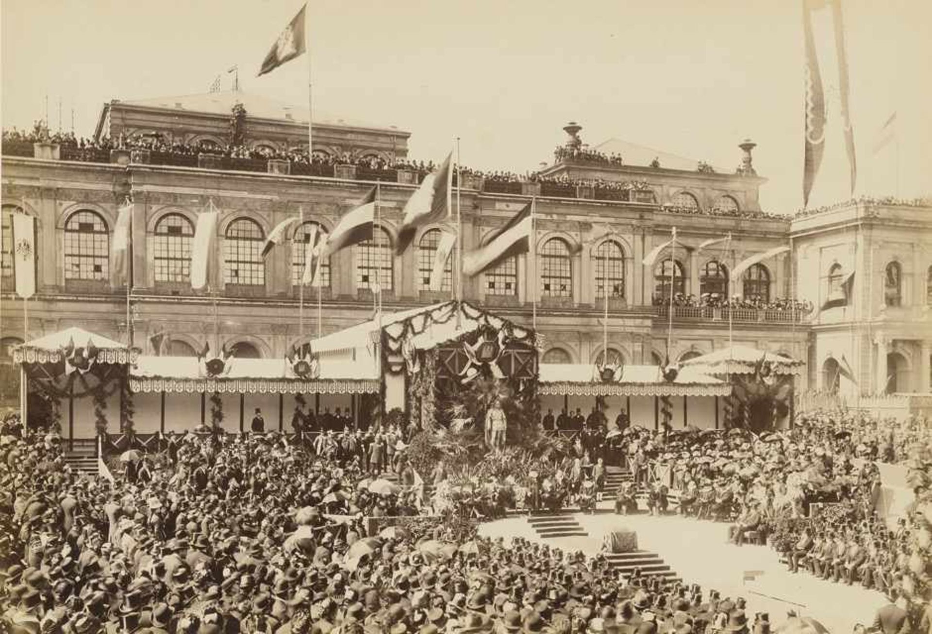 Koppmann, Georg: Views of HamburgViews of important events in Hamburg. 1884 - 1888. 4 large-format