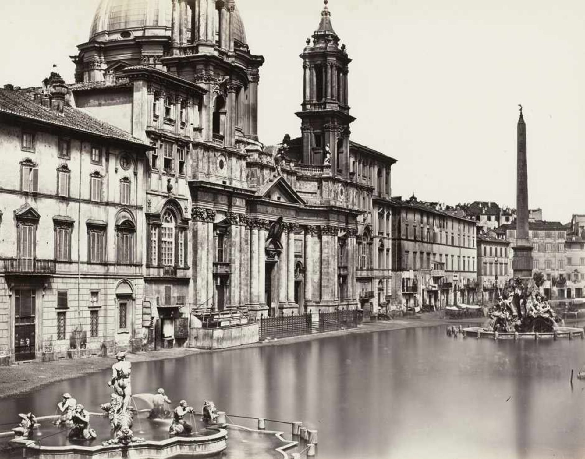 Cuccioni, Tommaso or James Anderson: Flooded Piazza Navona, RomeFlooded Piazza Navona, Rome. 1858/