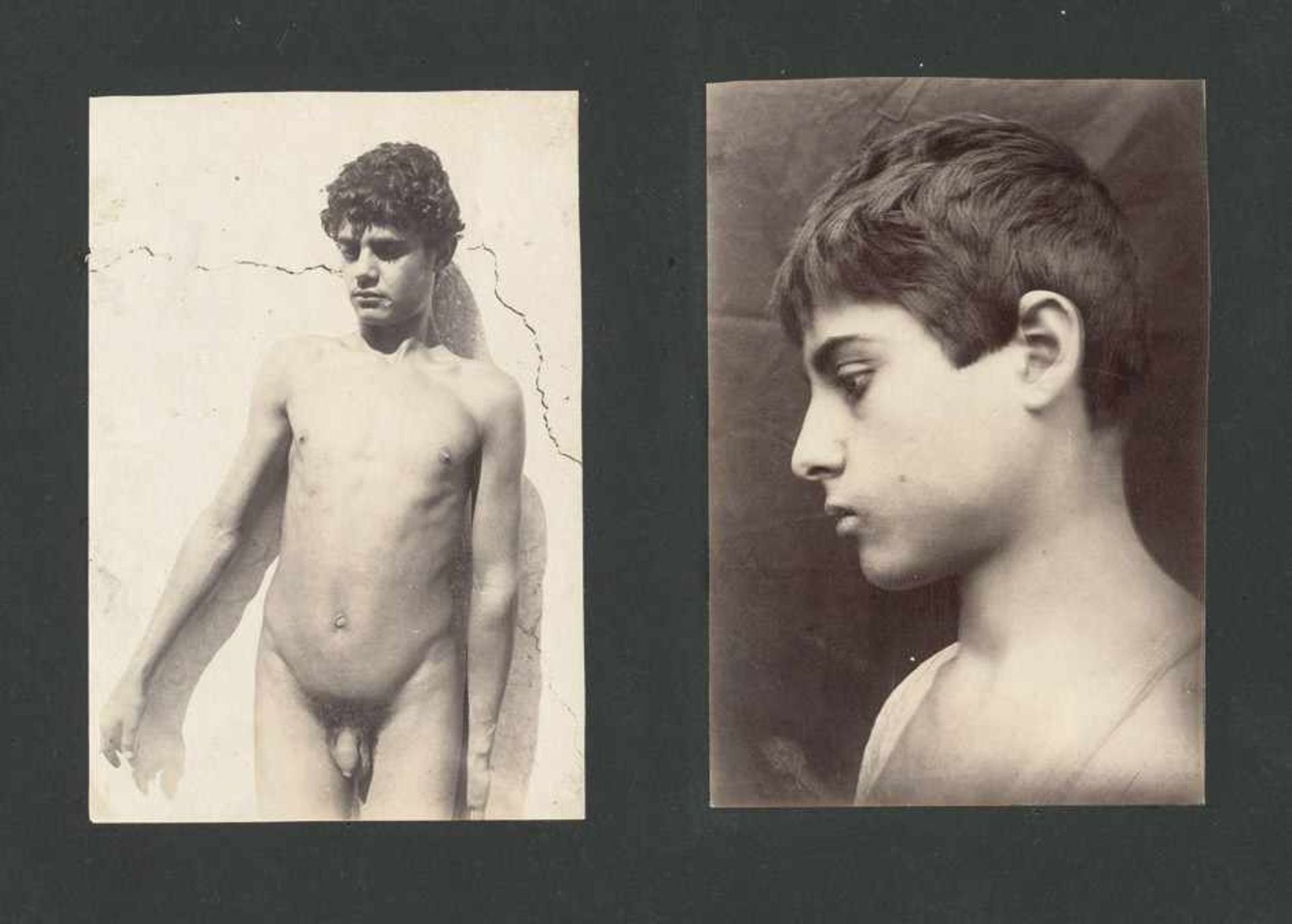 Gloeden, Wilhelm von: Male nudes and portraitMale nudes and portrait. Circa 1900. 4 albumen