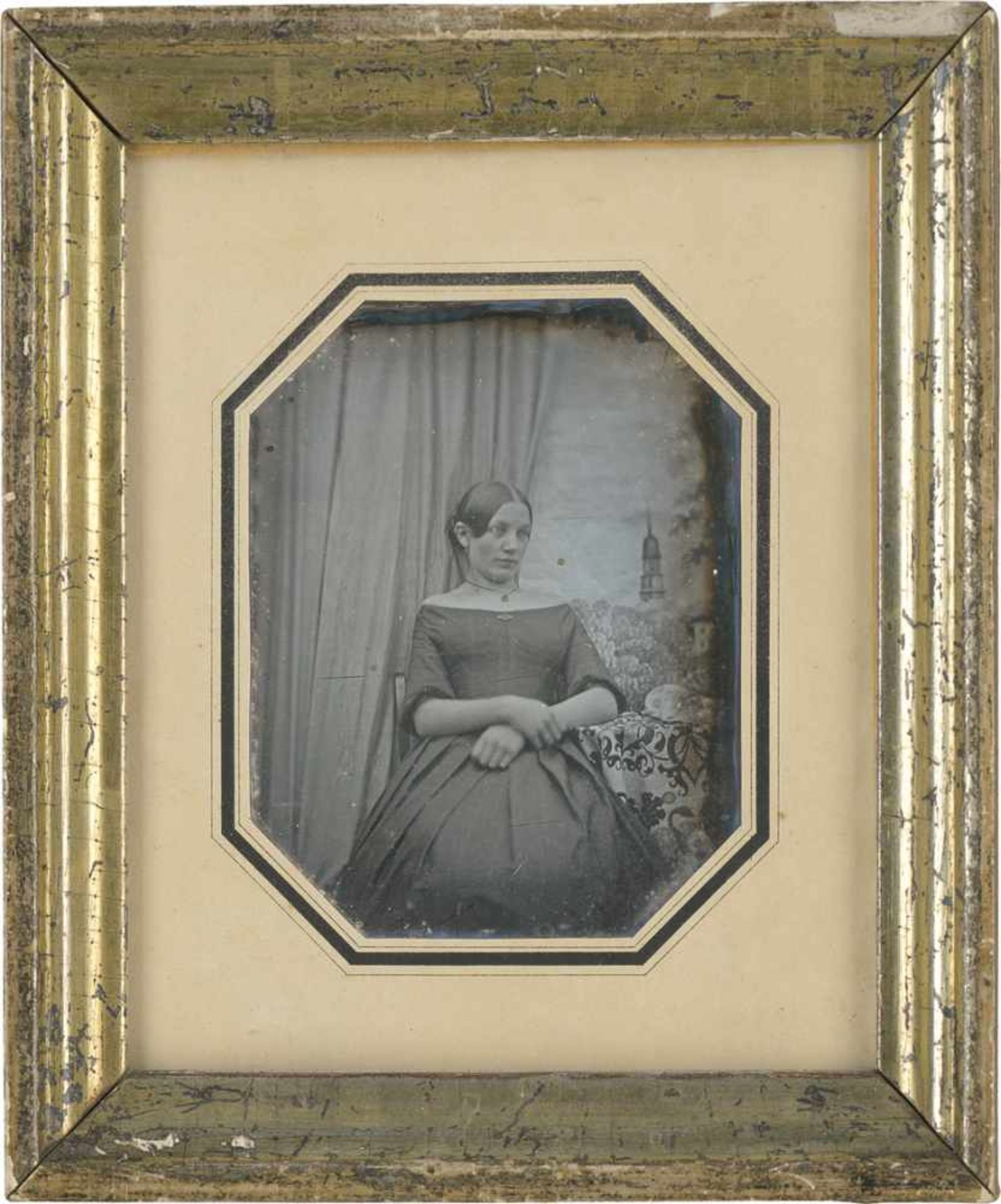 Daguerreotypes: Individual portraits of a man and womanPhotographer: C.F. Rochow (active in Hamburg, - Bild 2 aus 2