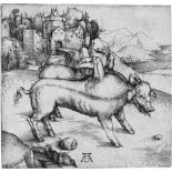 Dürer, Albrecht: Die Mißgeburt eines SchweinesDie Mißgeburt eines Schweines. Kupferstich. 12,1 x