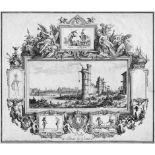 Callot, Jacques: Vue du Pont-Neuf, mit der figürlichen Einfassung von P.F. Tardieu.Vue du Pont-Neuf,