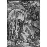 Dürer, Albrecht: Christus in der VorhölleChristus in der Vorhölle. Holzschnitt. 39,4 x 28 cm. Um