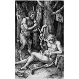 Dürer, Albrecht: Die SatyrfamilieDie Satyrfamilie. Kupferstich. 11,6 x 7,1 cm. B. 69, Meder 65 a-