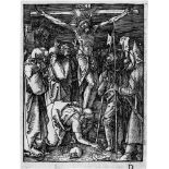 Dürer, Albrecht: Christus am KreuzChristus am Kreuz. Holzschnitt. 12,8 x 9,7 cm. Um 1509-1511. B.