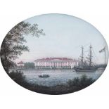 Monogrammist WB: um 1800. Blick auf den Palast der Steinernen Insel (Kamenny Ostrova) in Sankt