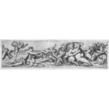 Fialetti, Odoardo: Tritonen und NereidenTritonen und Nereiden. Kupferstich. 11,8 x 46,5 cm. B. XVII,