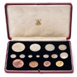 A George VI specimen set 1937: crown to farthing, fifteen coins,