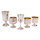 A suite of Elizabeth II silver drinking vessels, maker A T Cannon Ltd, Birmingham,