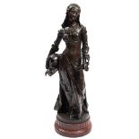 After Henri Honore Ple (1853-1922) Joan of Arc: bronze, dark brown patination,