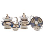 A Samuel Alcock part tea service: comprising a teapot, sucrier, milk jug, teacup and saucer,