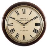 Connell London, a mahogany wall clock: the eight-day duration,