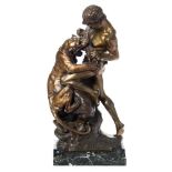 After Edouard Drouot (1859-1945) Fight for life: bronze, light to mid brown patination,