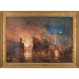 Andrew MacCallum [1821-1902]- The Fire at Clerkenwell,:- signed,