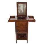 A George III mahogany square enclosed washstand:,