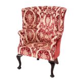 A mahogany frame porter's armchair:, in the 18th century taste,