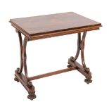 A late Regency rosewood rectangular side table:,