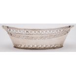 A late Victorian silver basket, maker George Nathan & Ridley Hayes, Chester, 1900: of oval outline,