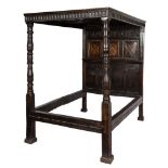 A 17th Century and later oak tester bed:,