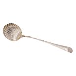 A George III silver soup ladle, maker Hester Bateman, London, 1786: initialled,