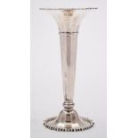 A George V silver vase, maker Daniel & Arter, Birmingham, 1913: of trumpet-shaped outline,