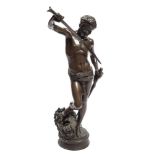 Antonin Mercie (1845-1916) David the Conqueror bronze with dark brown patination, signed A.