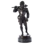 A bronze study of a Renaissance Knight: dark brown patination,