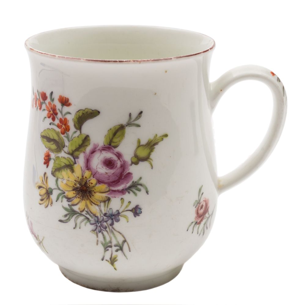 A Chelsea mug: of baluster form with loop handle,