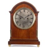 An Edwardian mahogany English bracket clock: the eight-day duration,