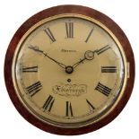 Brown, Edinburgh, a Victorian rosewood wall clock: the eight-day duration,