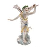 A Bow figure of Fame: modelled as a winged angel blowing a trumpet,