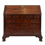 A George III mahogany bureau:,